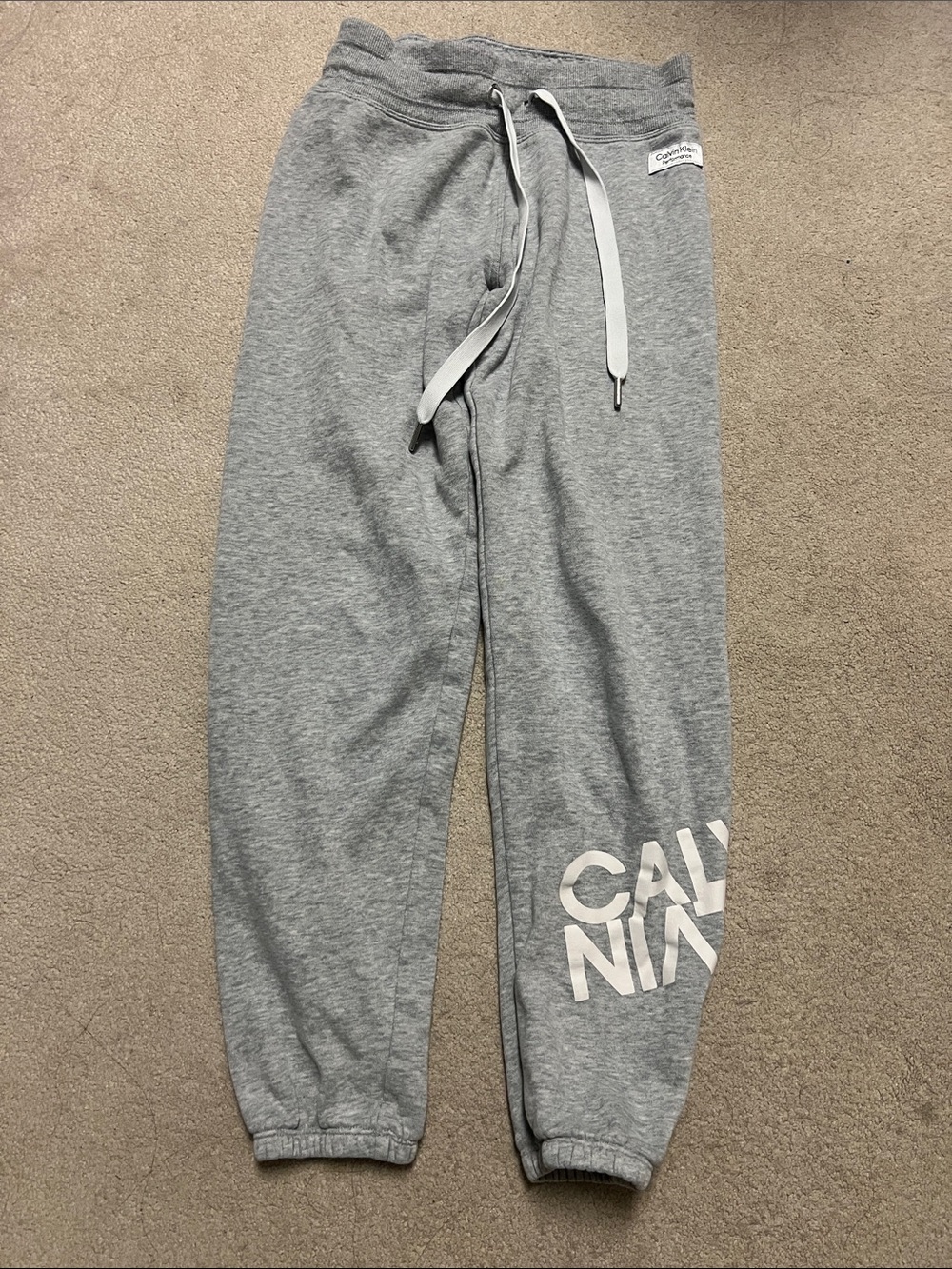 Calvin Klein Light Gray Logo Joggers draw string XS